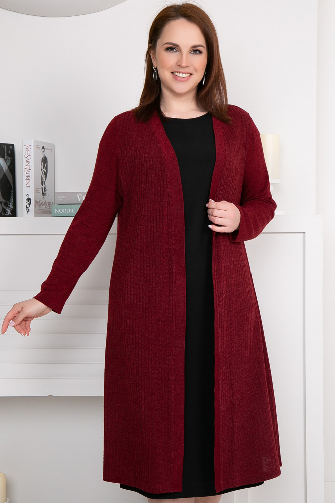 Кардиган женский, бордовый, 50RU — Rose — Prima Linea