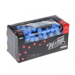 Гирлянда «Метраж» с насадкой «Шарики 1,5 см», 10 м, LED-100, синий, нить темная, 8 режимов - Фото 4