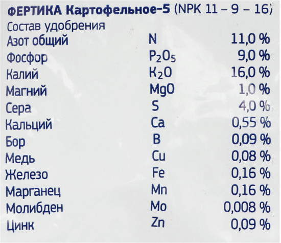 Удобрение картофельное