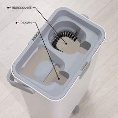 Комплект швабра с отжимом и ведро - Фото 4