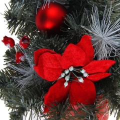 Ёлка настенная «Красная пуансетия» с сединой - Фото 1