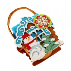 Набор полотенец в корзинке «Зимний домик», 2 штуки, (30х30 см) - Фото 1