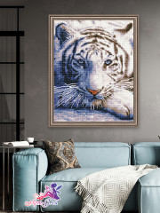 Алмазная мозаика «Белый тигр» - Фото 4