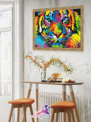 Алмазная мозаика «Радужный тигр» - Фото 5