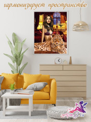 Картина по номерам «Девушка с ягуаром» - Фото 3