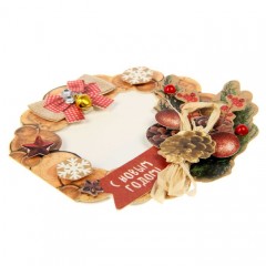 Набор для создания формовой открытки хэнд-мэйд «Новогодний венок» - Фото 6