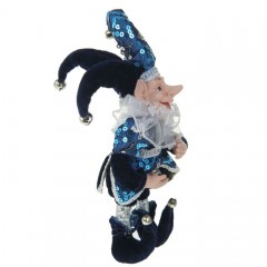 Новогоднее украшение «Шут» в синем камзоле - Фото 1