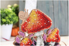 Набор для вышивания на деревянной основе «Мухоморчики» - Фото 2