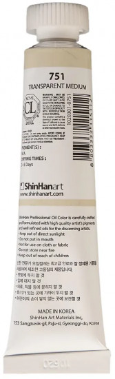 Краска масляная «Oil colour», 751 прозрачный