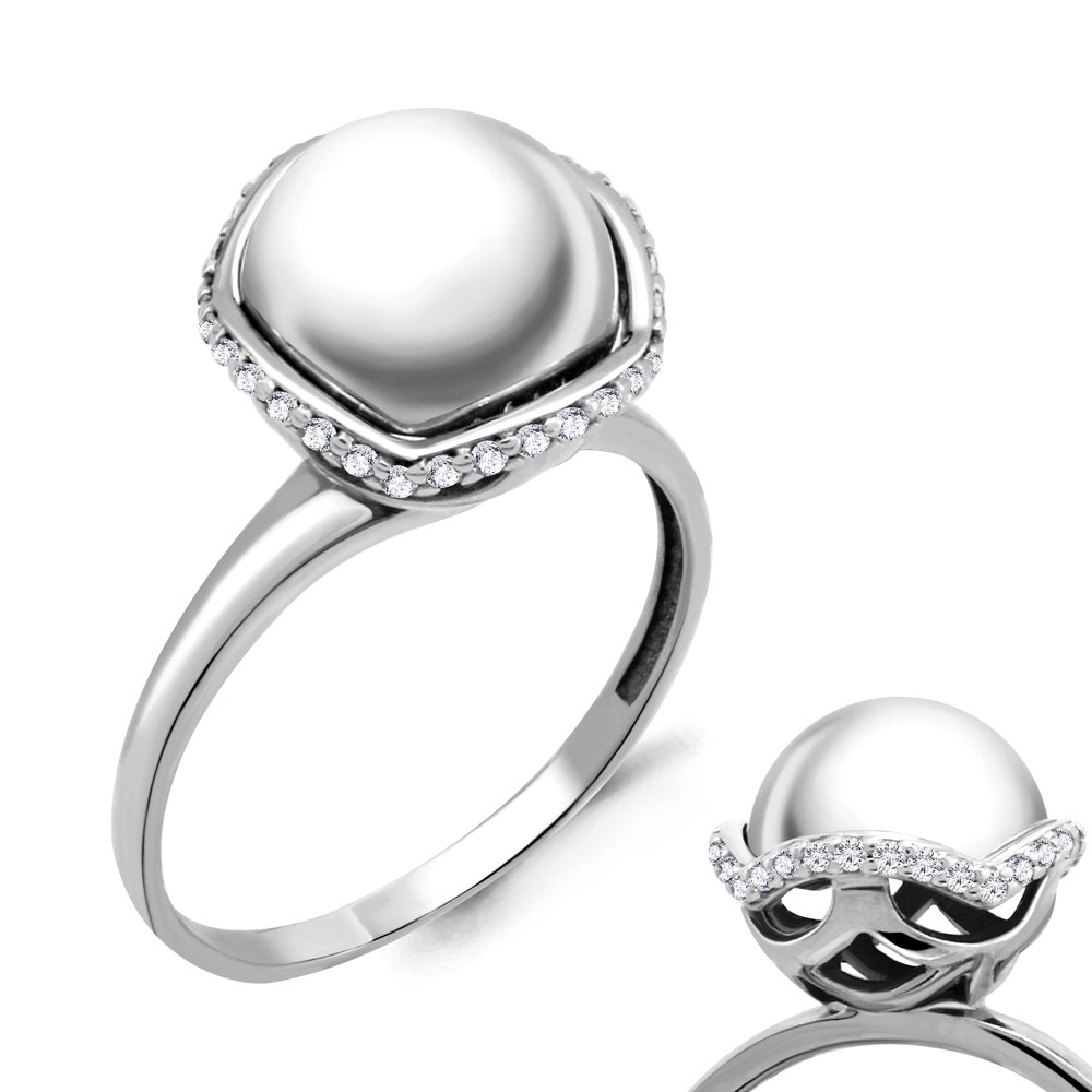 Кольцо из серебра с фианитами | Aquamarine | Фото 1