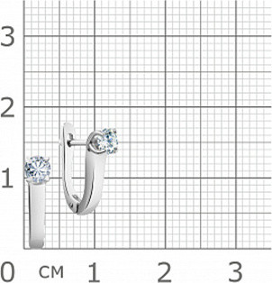 Серьги из серебра с фианитами