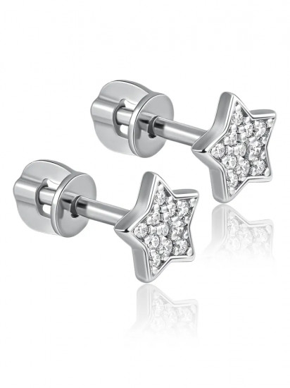 Серьги из серебра с фианитами