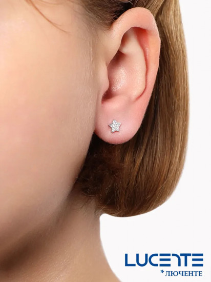 Серьги из серебра с фианитами