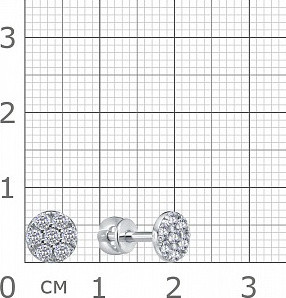 Серьги из серебра с фианитами