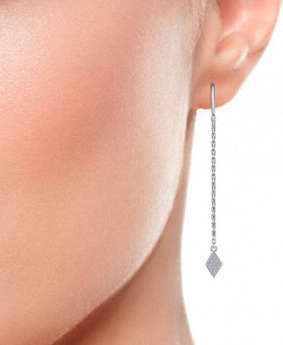 Серьги из серебра с фианитами