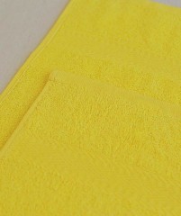 Махровый банный комплект женский (3 предмета, цвет лимонный) - Фото 1