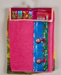 Комплект махровых полотенец Маша и медведь "Маша с кашей" (размер 35х70 и 60х130 см) - Фото 2