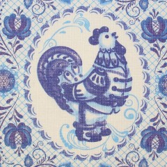 Полотенце вафельное «Петушок гжель» 35х60 см,100% хлопок - Фото 2