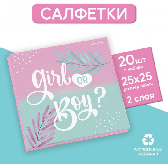 Набор салфеток бумажных «Girl or Boy»