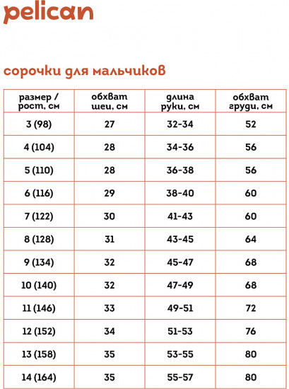 Рубашка для мальчиков