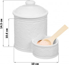 Банка для сыпучих продуктов с ложкой «Розы» - Фото 1