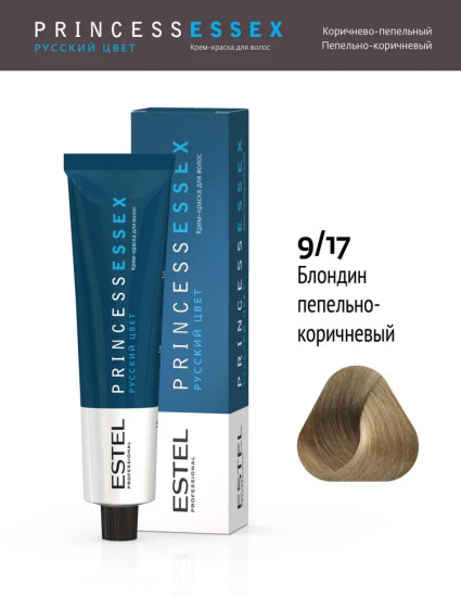 Крем-краска для волос, оттенок 9/17 Блондин пепельно-коричневый