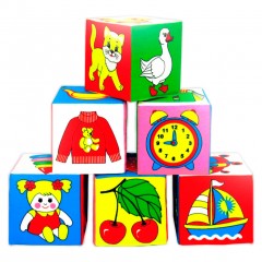 Набор развивающих мягких кубиков «Предметы» - Фото 3