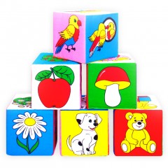 Набор развивающих мягких кубиков «Предметы» - Фото 2