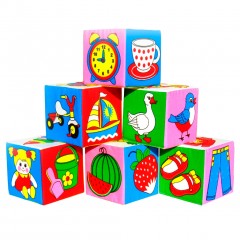 Набор развивающих мягких кубиков «Предметы» - Фото 1