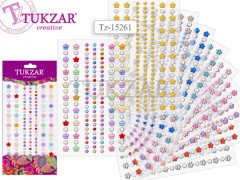 Наклейки-стразы+жемчуг акриловые «Цветочки и кружочки» (143 шт) - Фото 1