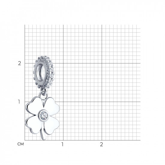Подвеска-шарм из серебра с фианитами