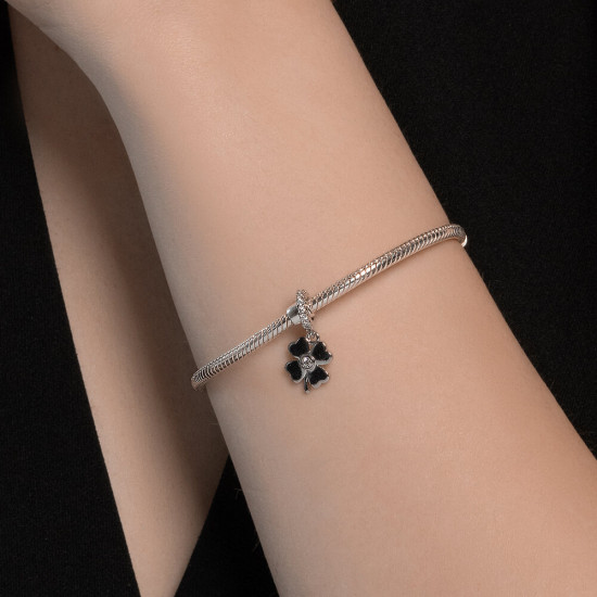 Подвеска-шарм из серебра с фианитами