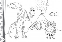 Раскраска «Динозаврлармен серуендеу. Прогулка с динозаврами» - Фото 2