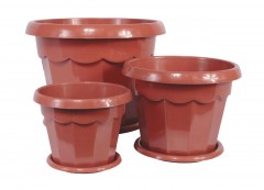 Цветочный горшок «Гармония» (7 л), с поддоном, цвет коричневый - Фото 1