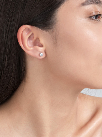 Серьги из серебра с фианитами