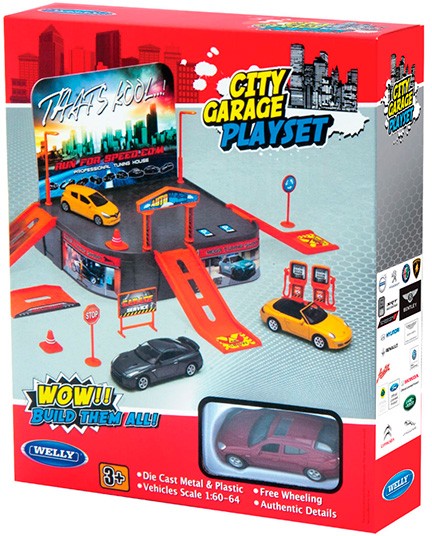 Игровой набор «City Garage Playset» с машинкой | Welly | Фото 1