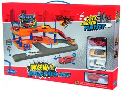 Игровой набор «City Garage Playset» с 4 машинами и вертолетом - Фото 1
