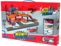 Игровой набор «City Garage Playset» с 4 машинами и вертолетом - Изображение 1