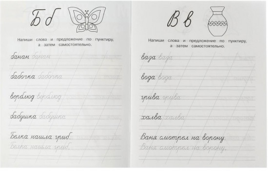 Пишем слова и предложения