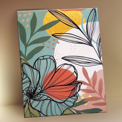 Картина по номерам с поталью «Цветы и листья» - Фото 1