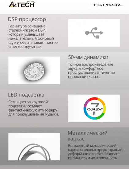 Наушники-гарнитура A4Tech FH300U