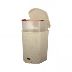Контейнер для мусора «Плетёнка» (12 л), слоновая кость - Фото 1