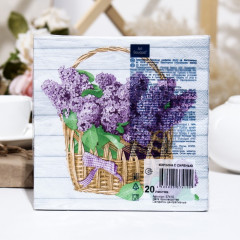 Набор салфеток бумажных «Корзина с сиренью» - Фото 1