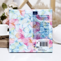 Набор салфеток бумажных «Акварельная гортензия» - Фото 1