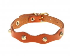 Ошейник однослойный (ширина 1,2 см) украшенный, цвета в ассортименте - Фото 3