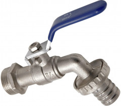 Кран шаровый водоразборный со штуцером - Фото 1