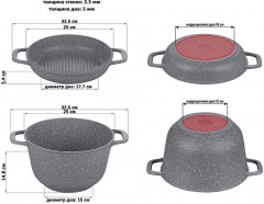 Казан с крышкой «Серый мрамор» - Фото 2
