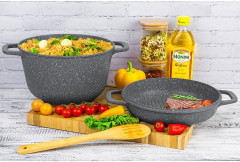 Казан с крышкой «Серый мрамор» - Фото 6