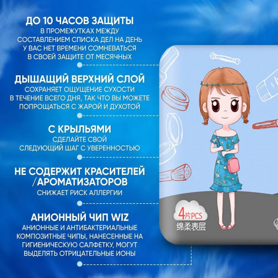 Прокладки женские гигиенические ночные