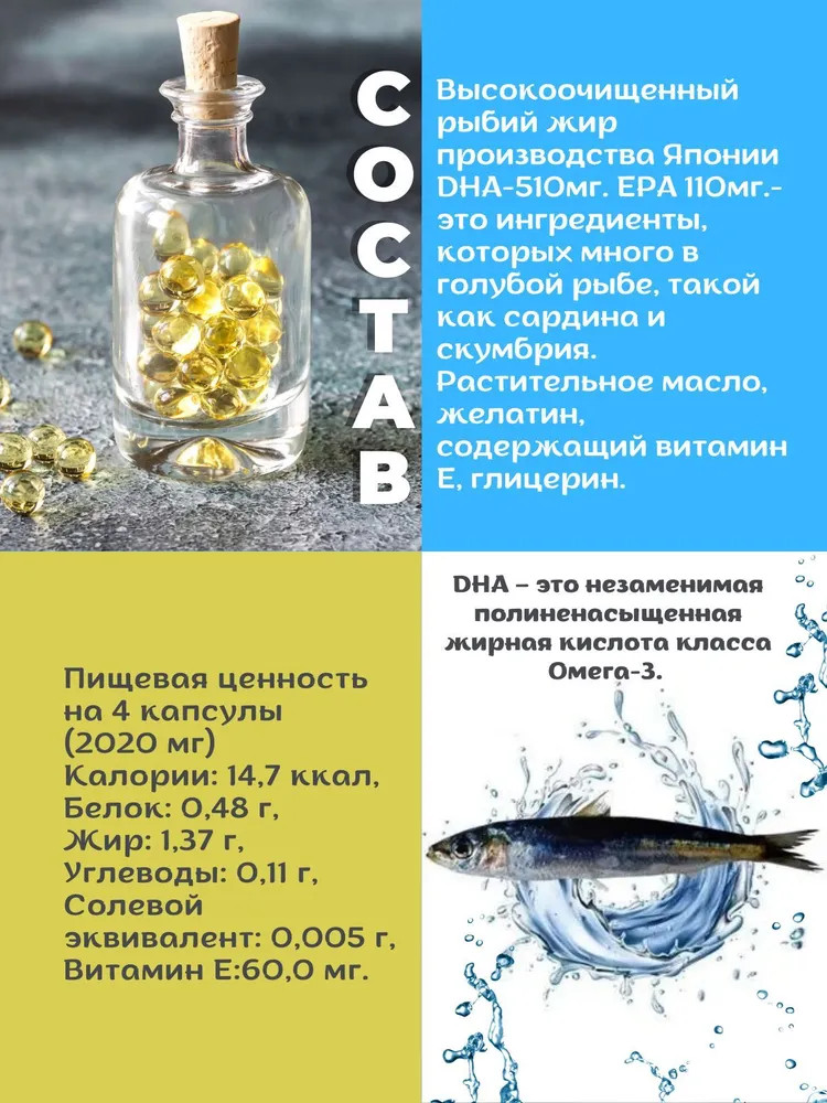 Капсулы DHA & EPA Omega-3 — DHC